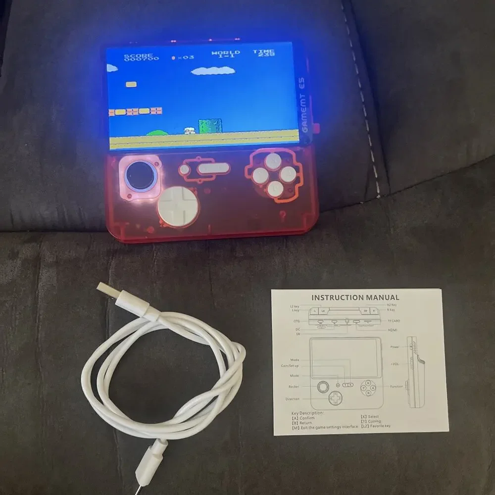 Gamemt E5 Jellymini Handheld Game Console Orange / Black 64GB Wi-Fi USB-C. No SD